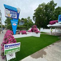 Commercial synthetic turf installation at Dairy Dip Ice Cream