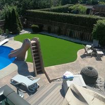 Rear-yard landscape synthetic turf project